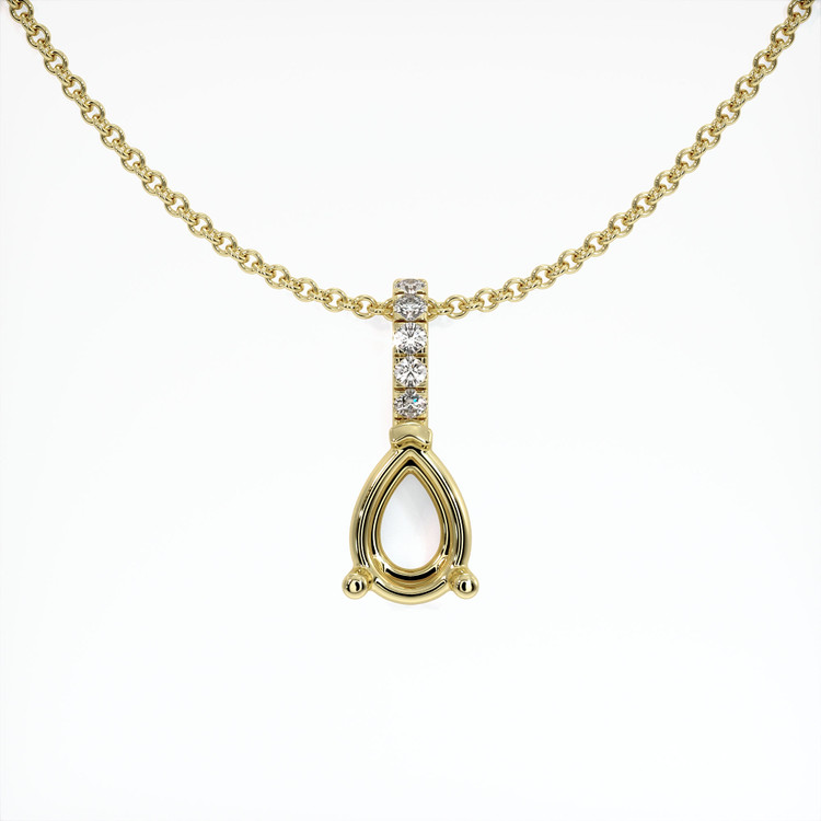 14K Yellow Gold Pave Pendant Setting