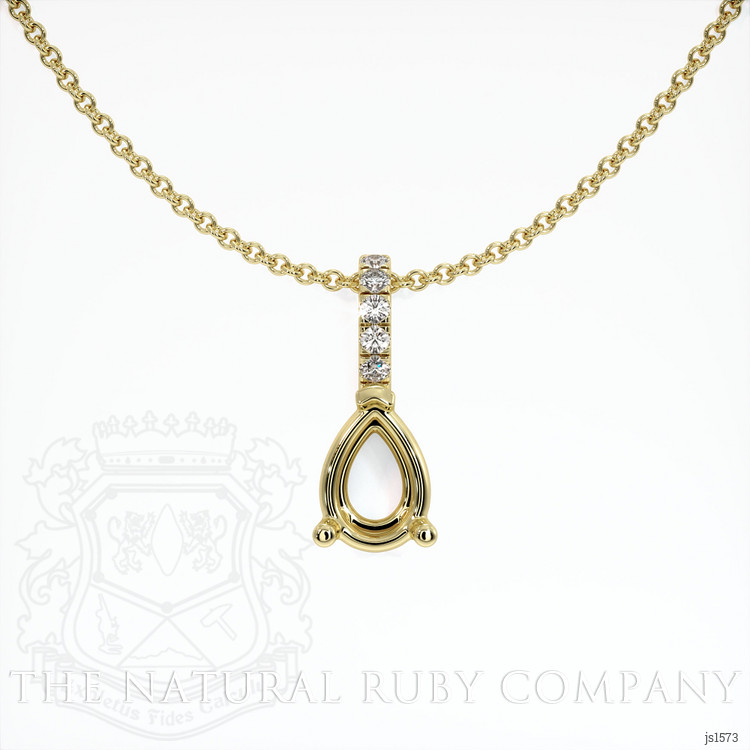 14K Yellow Gold Pave Pendant Setting