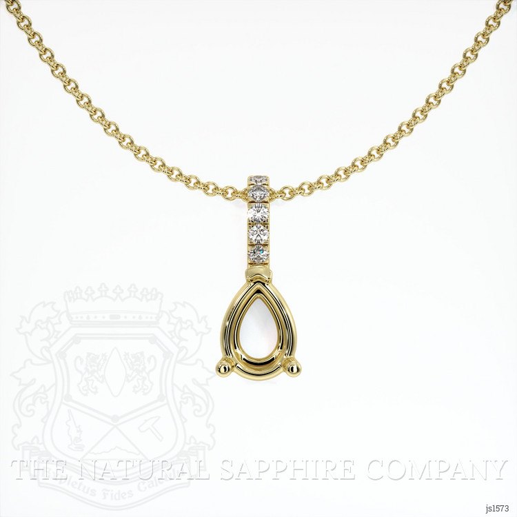 14K Yellow Gold Pave Pendant Setting