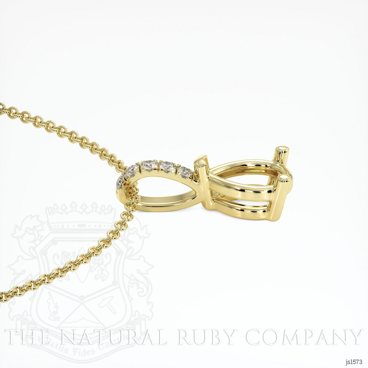 14K Yellow Gold Pave Pendant Setting