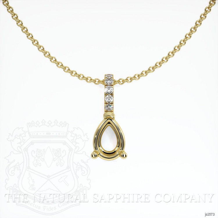 18K Yellow Gold Pave Pendant Setting