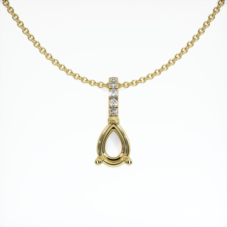 18K Yellow Gold Pave Pendant Setting