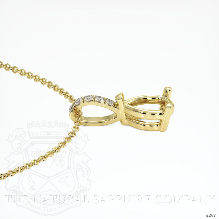 18K Yellow Gold Pave Pendant Setting