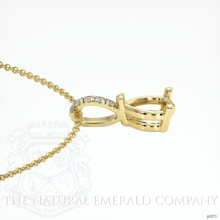 18K Yellow Gold Pave Pendant Setting