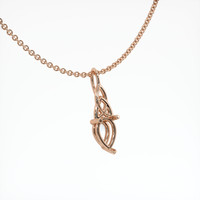 14K Rose Gold Solitaire Pendant Setting Image