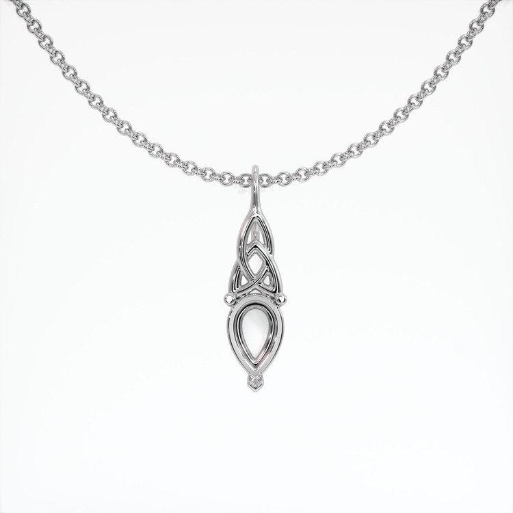 14K White Gold Solitaire Pendant Setting