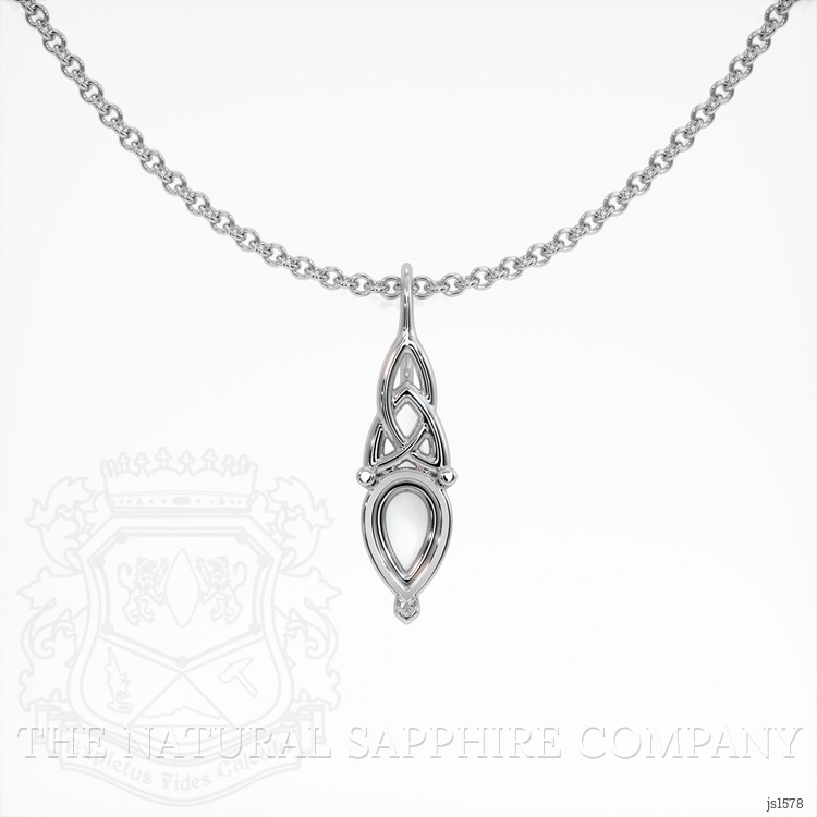 14K White Gold Solitaire Pendant Setting