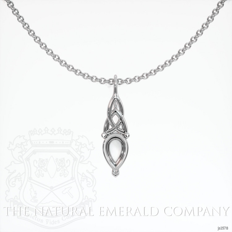 18K White Gold Solitaire Pendant Setting