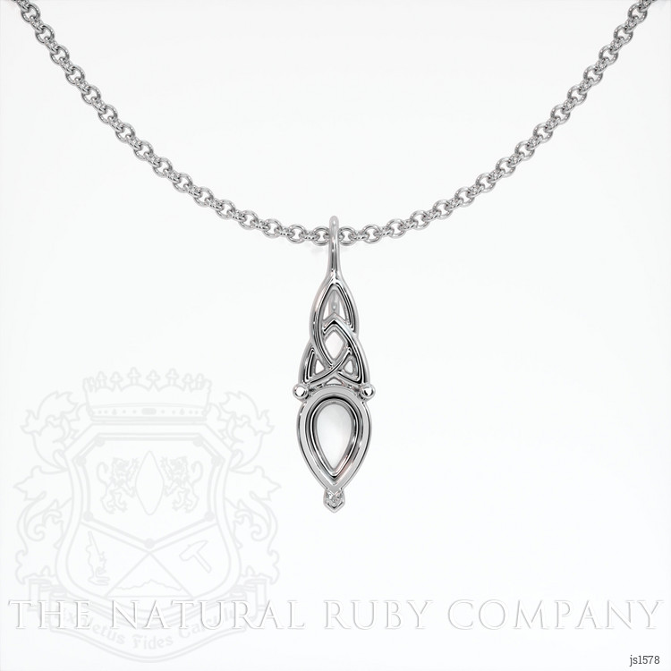 18K White Gold Solitaire Pendant Setting