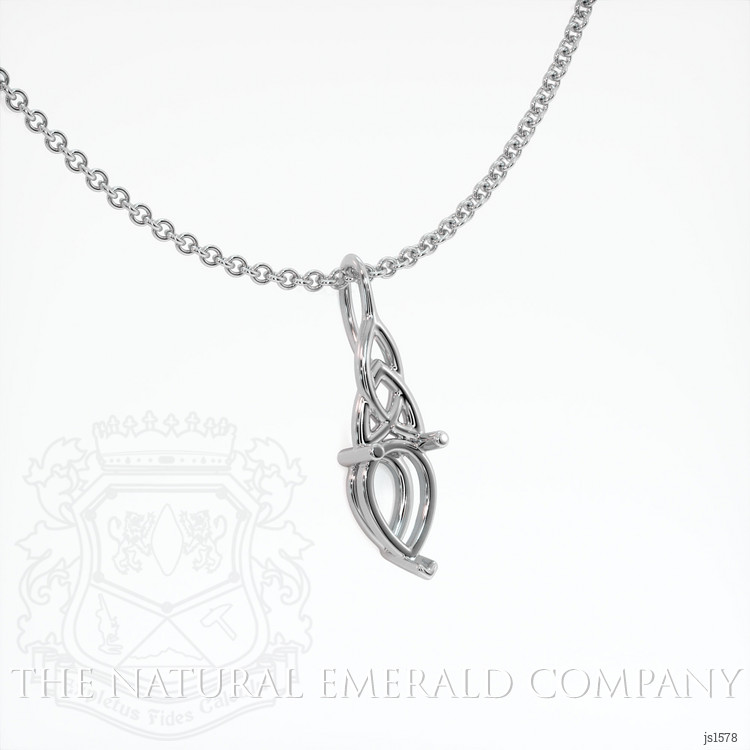 18K White Gold Solitaire Pendant Setting
