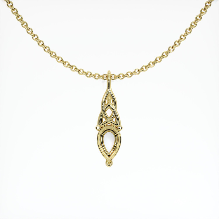 18K Yellow Gold Solitaire Pendant Setting