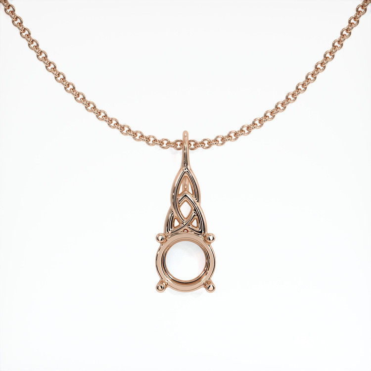 14K Rose Gold Solitaire Pendant Setting