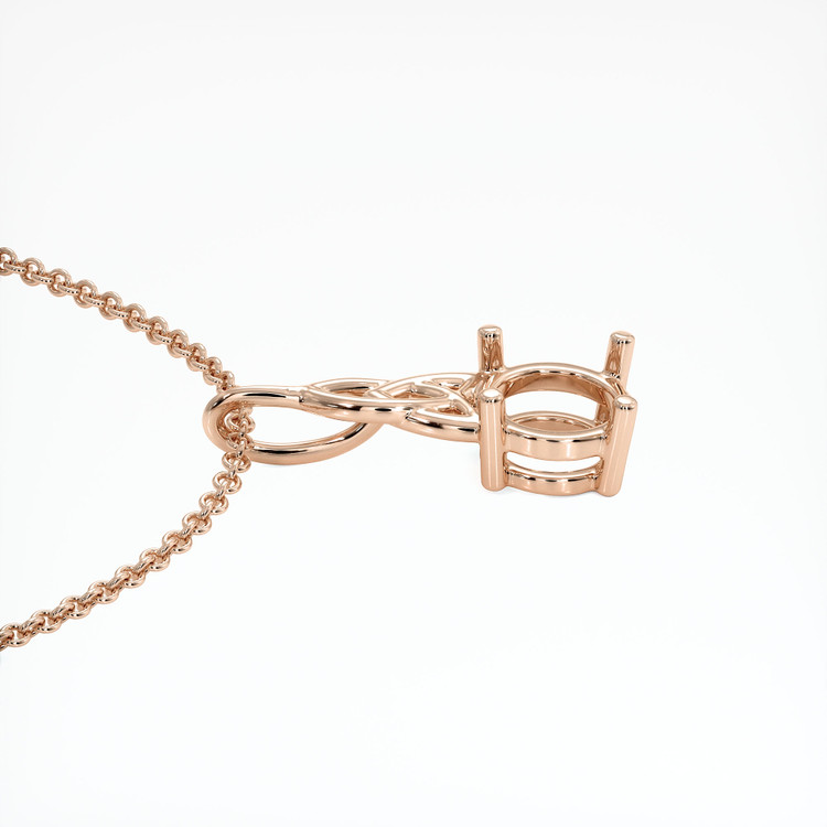 14K Rose Gold Solitaire Pendant Setting