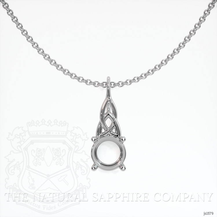 18K White Gold Solitaire Pendant Setting
