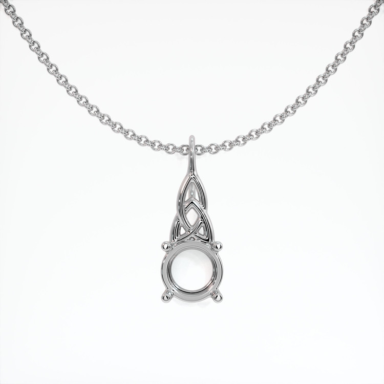 18K White Gold Solitaire Pendant Setting
