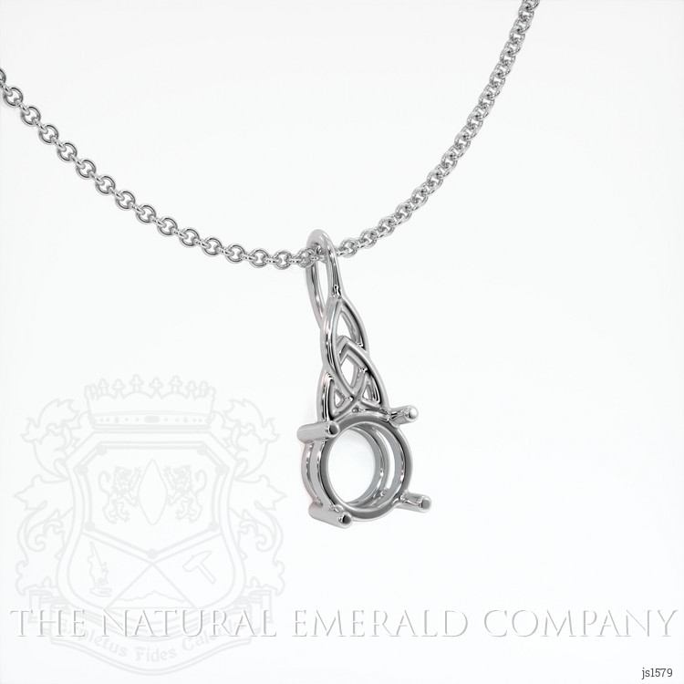 18K White Gold Solitaire Pendant Setting