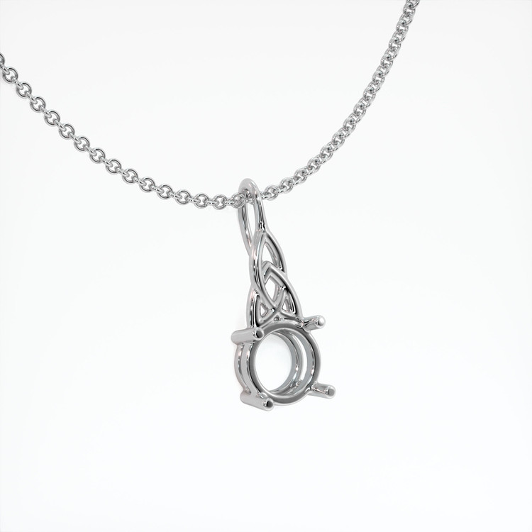 18K White Gold Solitaire Pendant Setting