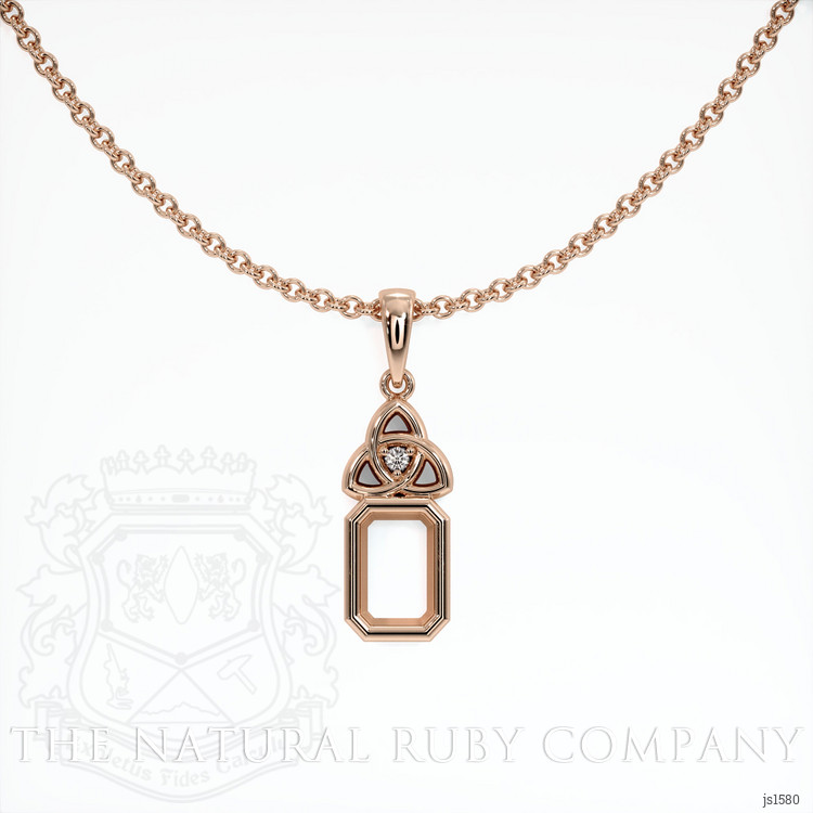 14K Rose Gold Accent Stones Pendant Setting