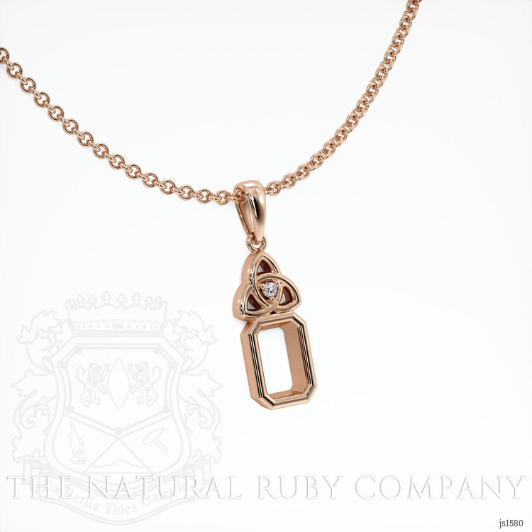 14K Rose Gold Accent Stones Pendant Setting