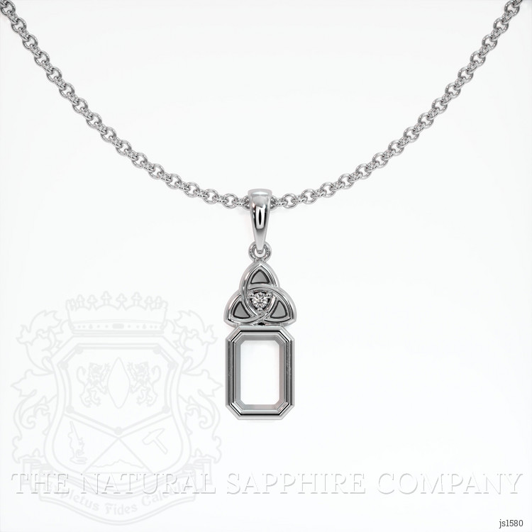 10K White Gold Accent Stones Pendant Setting
