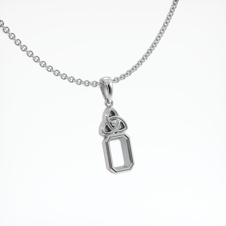 14K White Gold Accent Stones Pendant Setting
