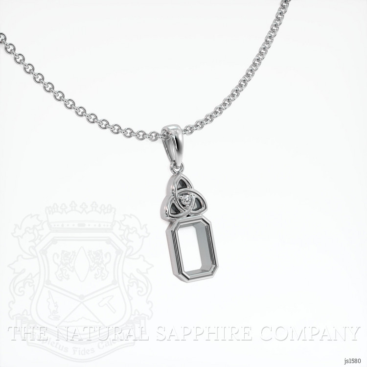 14K White Gold Accent Stones Pendant Setting