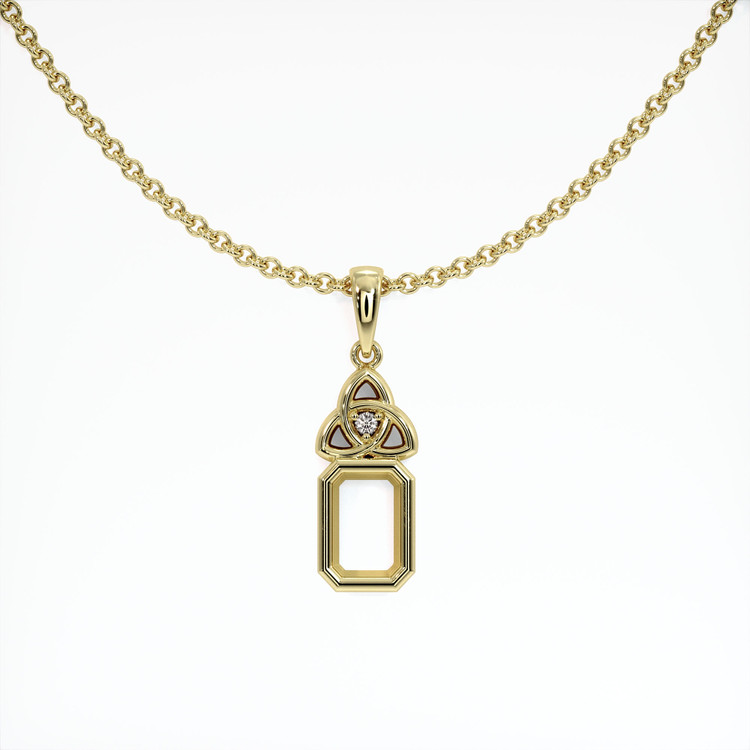10K Yellow Gold Accent Stones Pendant Setting