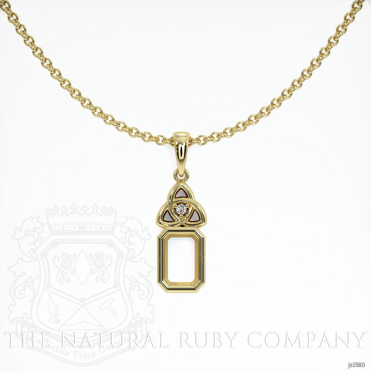 14K Yellow Gold Accent Stones Pendant Setting