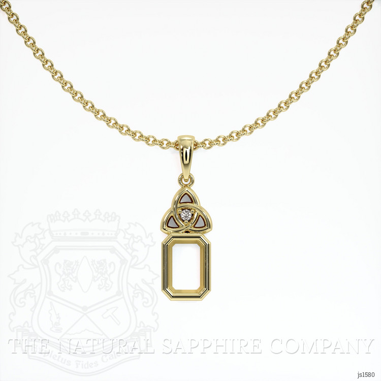 14K Yellow Gold Accent Stones Pendant Setting