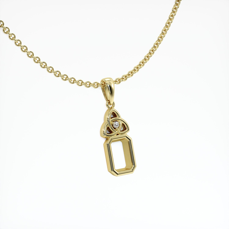 14K Yellow Gold Accent Stones Pendant Setting