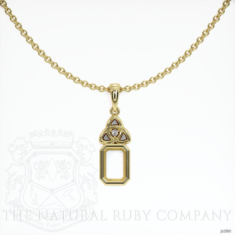 18K Yellow Gold Accent Stones Pendant Setting