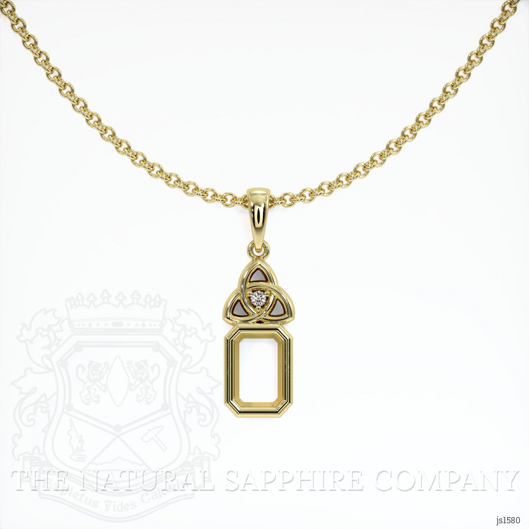 18K Yellow Gold Accent Stones Pendant Setting