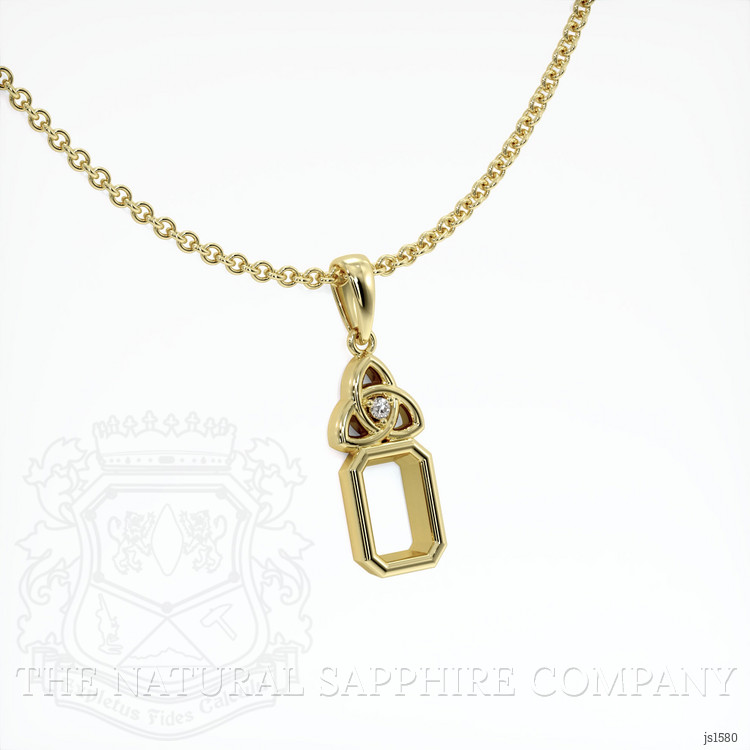 18K Yellow Gold Accent Stones Pendant Setting