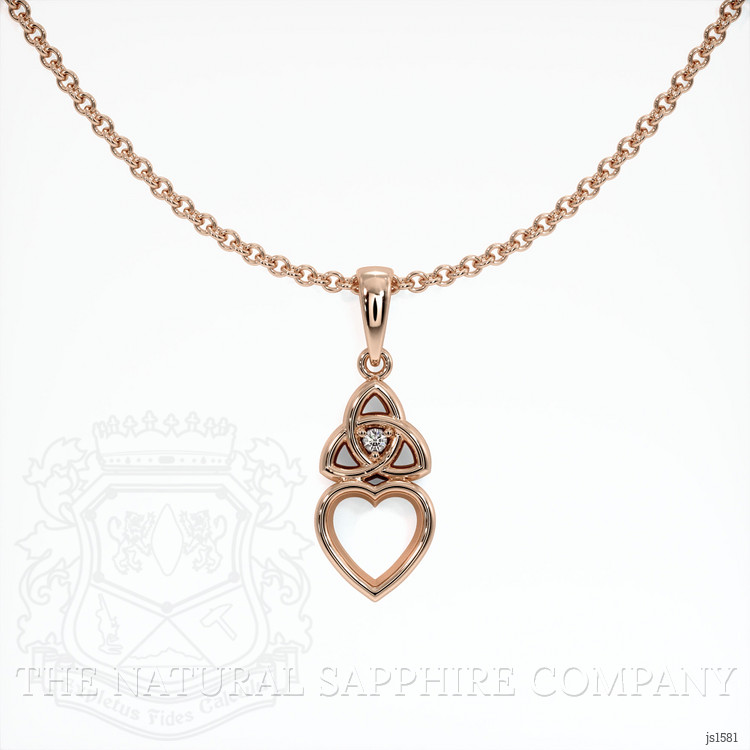 14K Rose Gold Accent Stones Pendant Setting