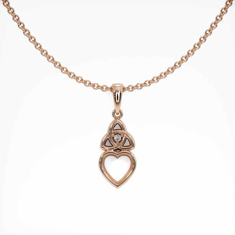 14K Rose Gold Accent Stones Pendant Setting