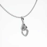 14K White Gold Accent Stones Pendant Setting Image