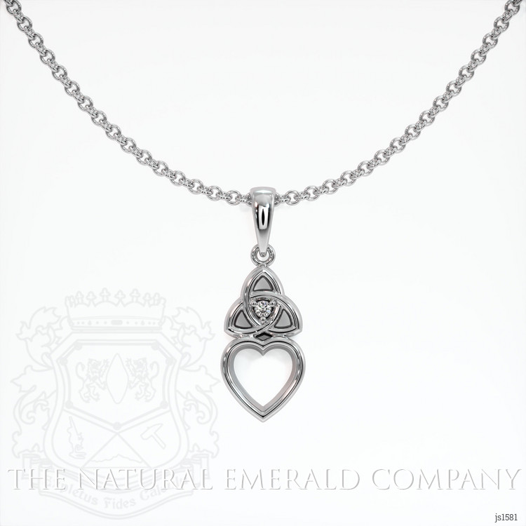18K White Gold Accent Stones Pendant Setting