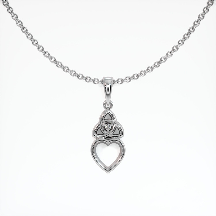 18K White Gold Accent Stones Pendant Setting