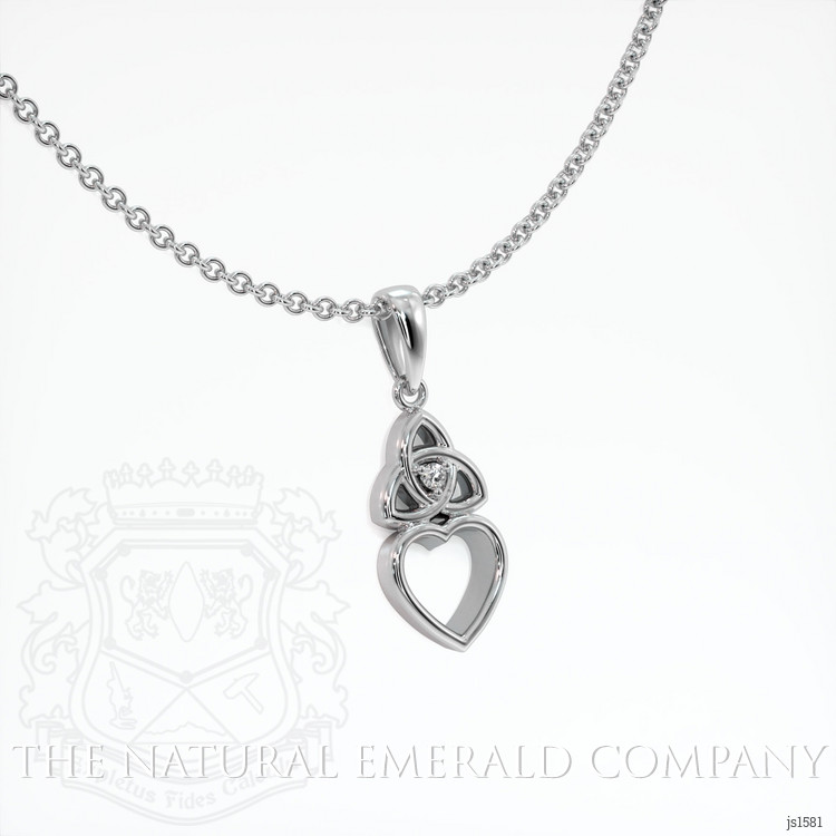 18K White Gold Accent Stones Pendant Setting