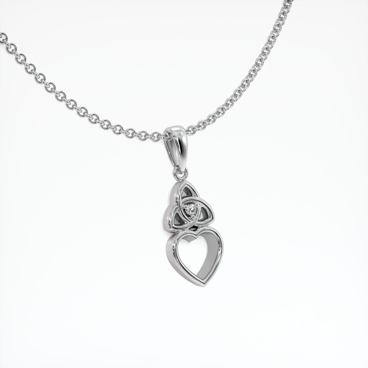 18K White Gold Accent Stones Pendant Setting