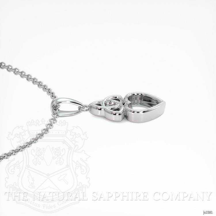 18K White Gold Accent Stones Pendant Setting