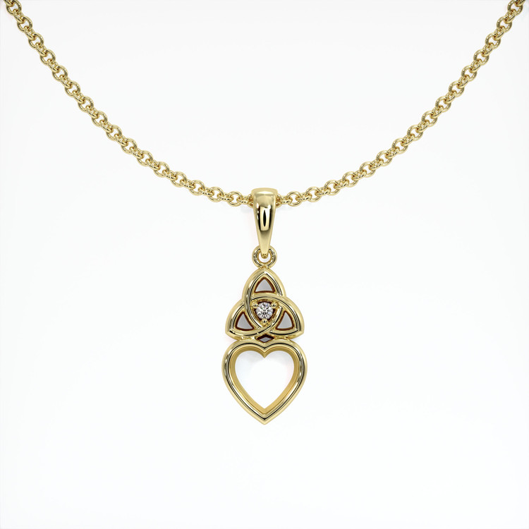 14K Yellow Gold Accent Stones Pendant Setting