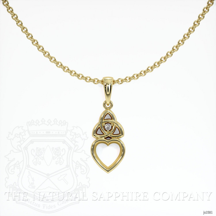 14K Yellow Gold Accent Stones Pendant Setting