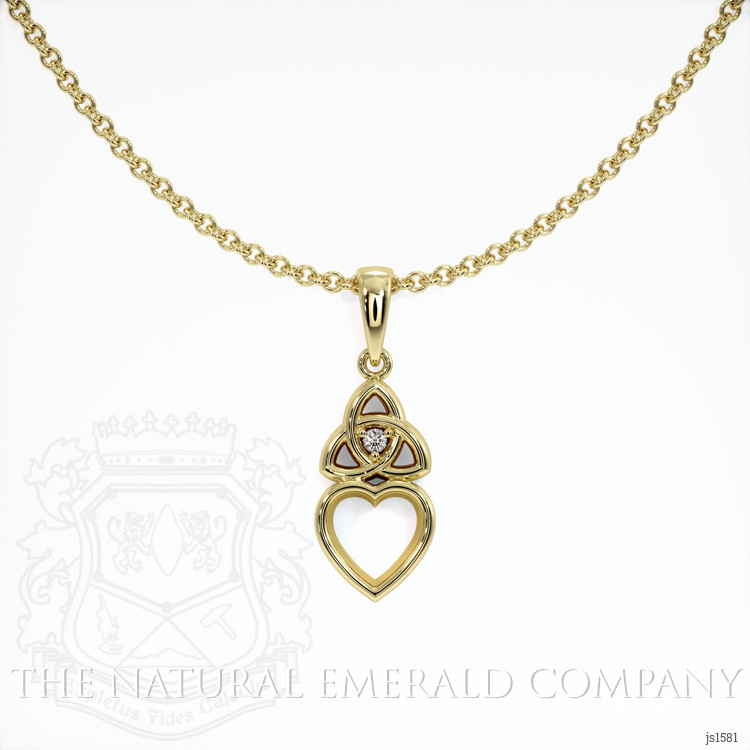 18K Yellow Gold Accent Stones Pendant Setting