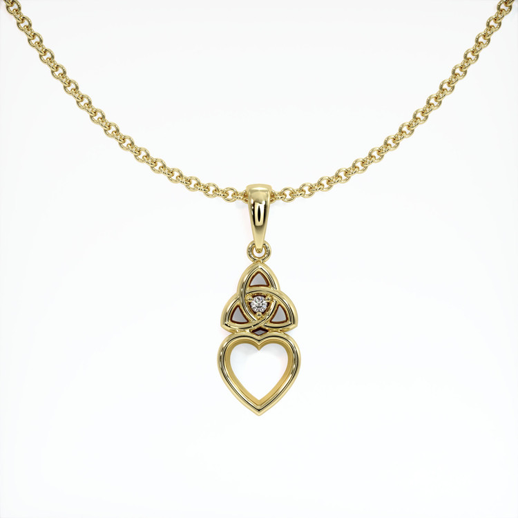 18K Yellow Gold Accent Stones Pendant Setting
