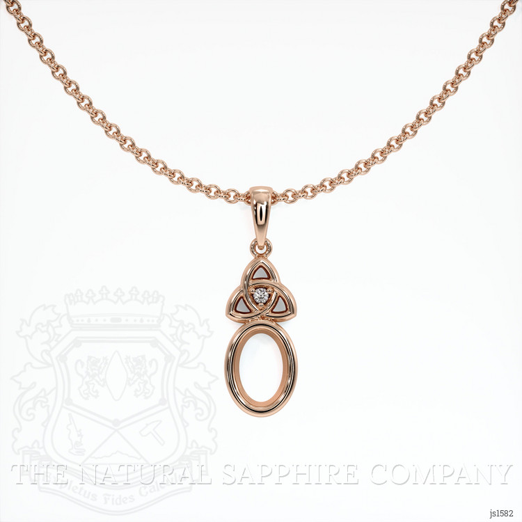14K Rose Gold Accent Stones Pendant Setting