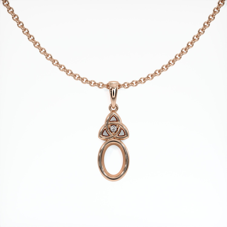 14K Rose Gold Accent Stones Pendant Setting