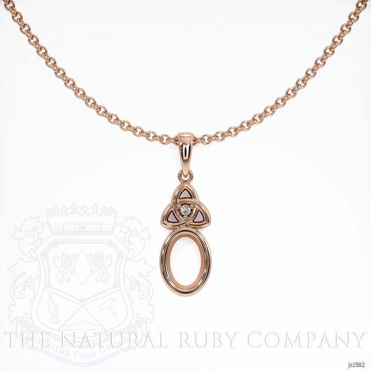 14K Rose Gold Accent Stones Pendant Setting