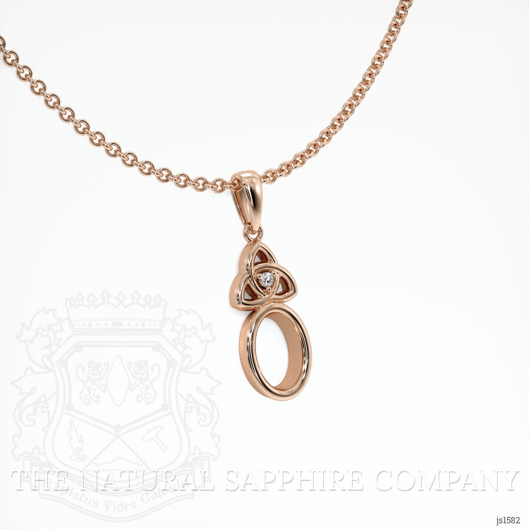 14K Rose Gold Accent Stones Pendant Setting