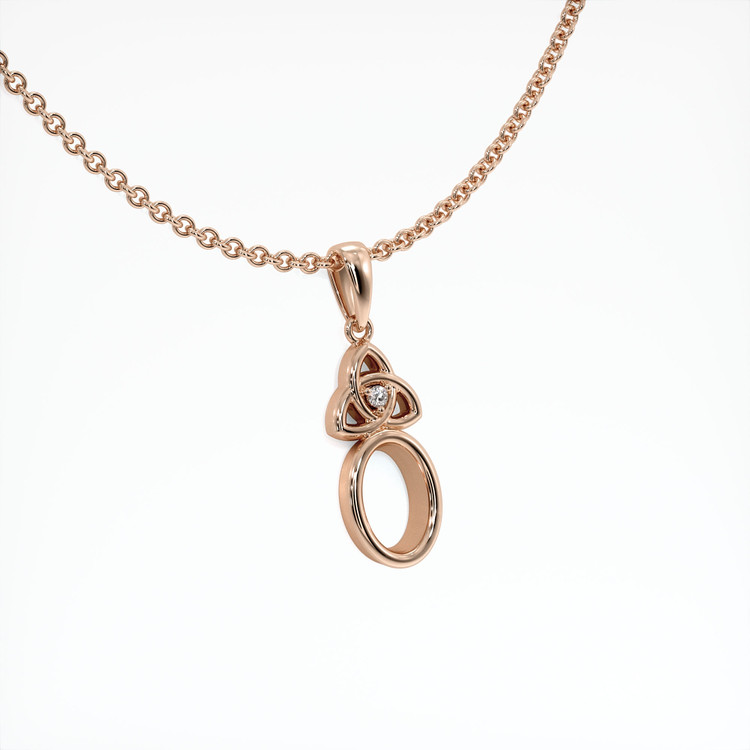 14K Rose Gold Accent Stones Pendant Setting